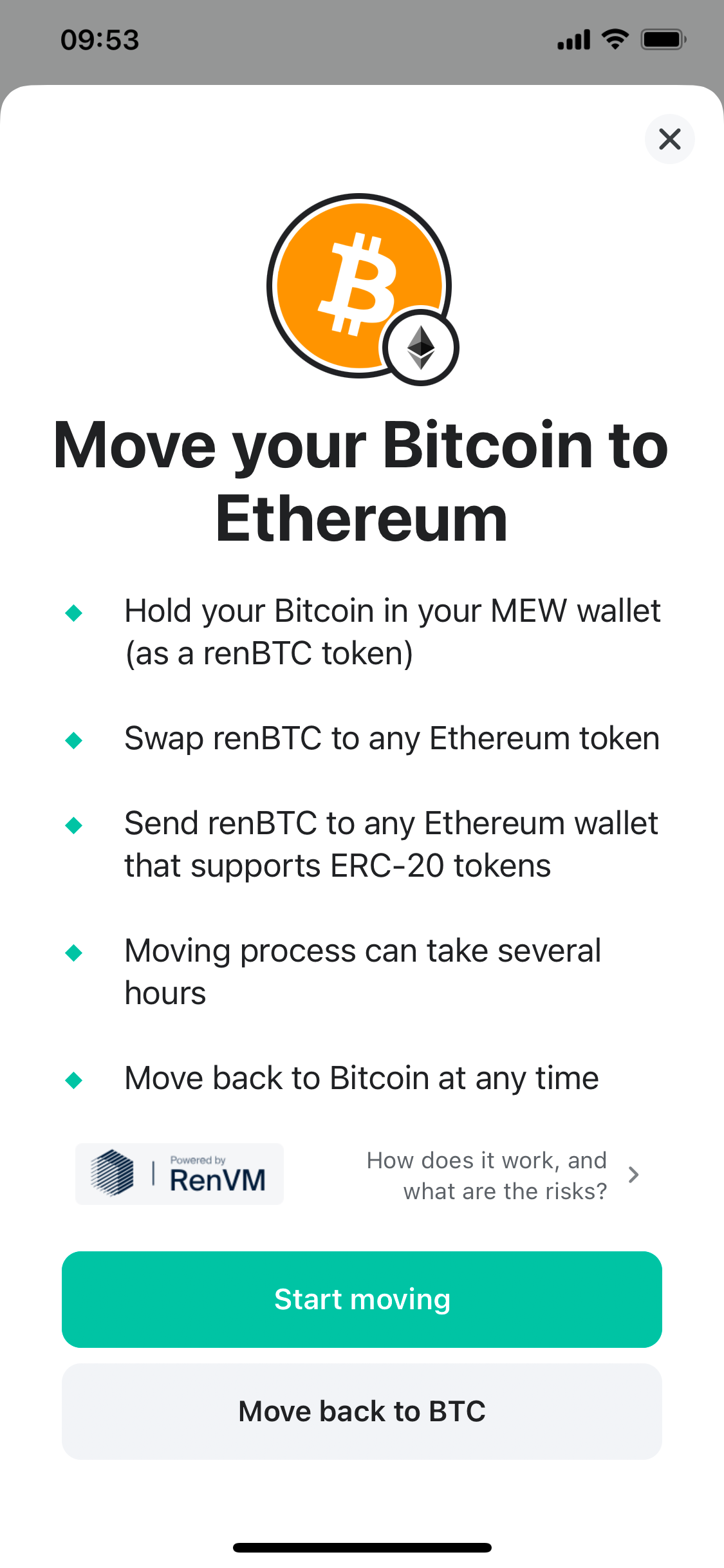 move bitcoin to ethereum