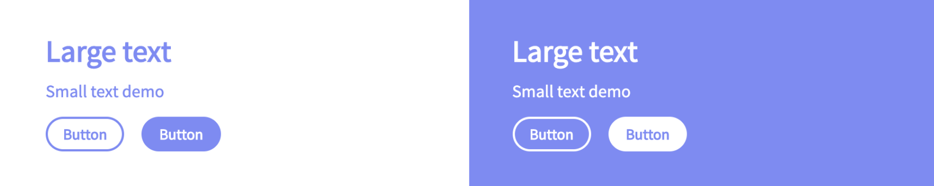 Example of generated color applied to text and button. Color applied to text and to background (inverse).