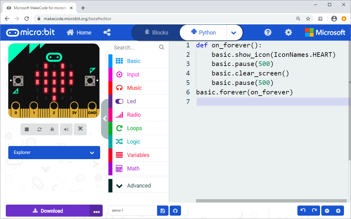 MakeCode Editor For Micro:bit Using Blocks Vs. Python / JavaScript | By ...