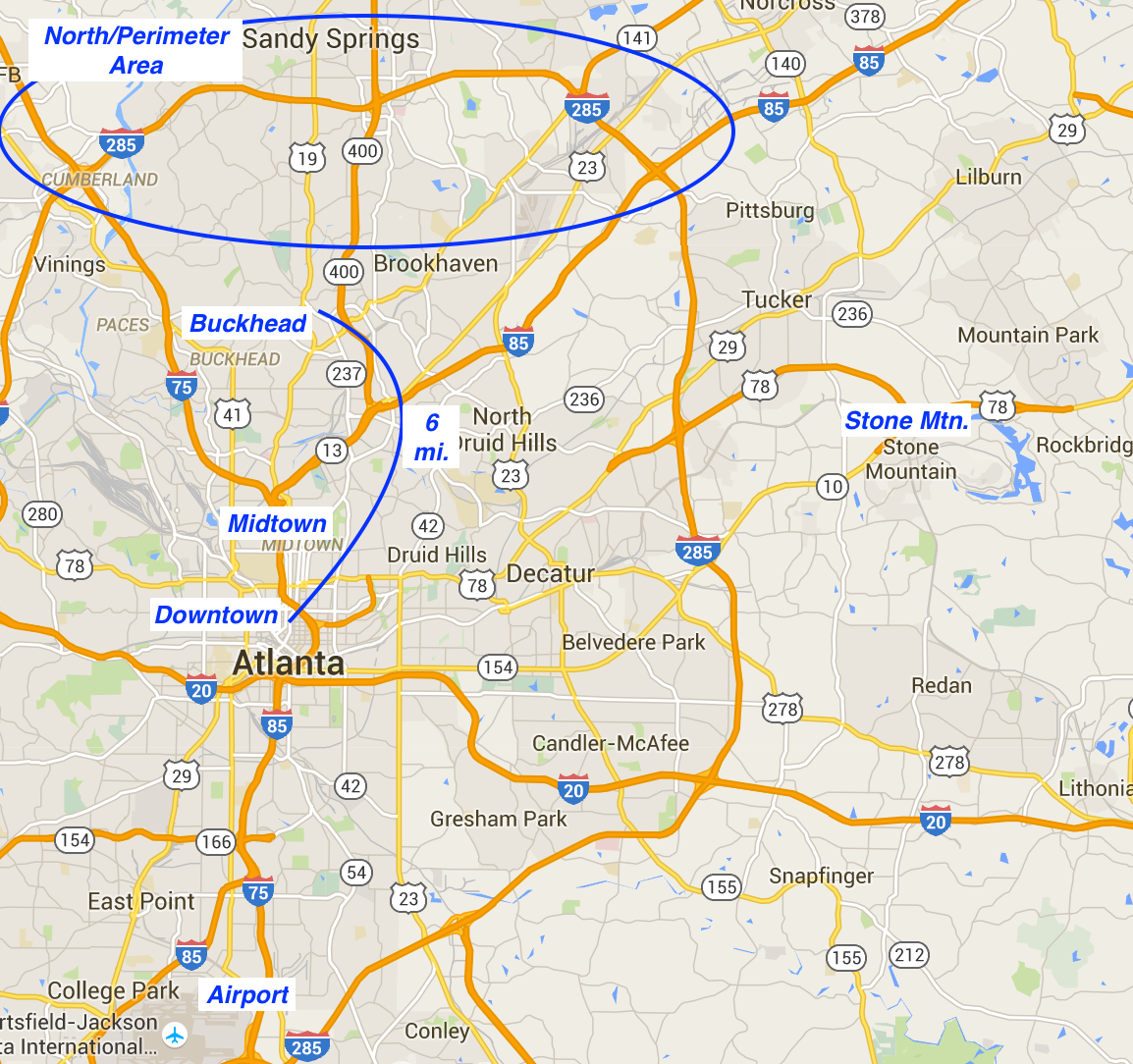 map of atlanta perimeter Great Runs In Atlanta Running In Atlanta Takes Some Planning map of atlanta perimeter