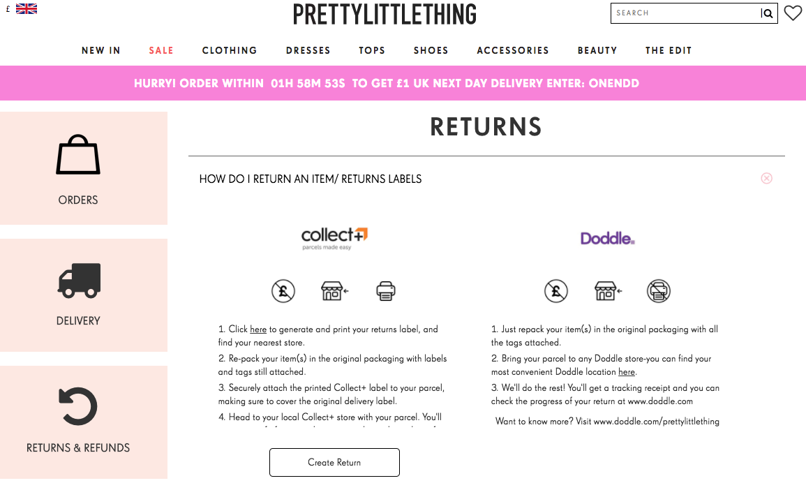 33 Prettylittlething Returns Label - Labels Design Ideas 2020