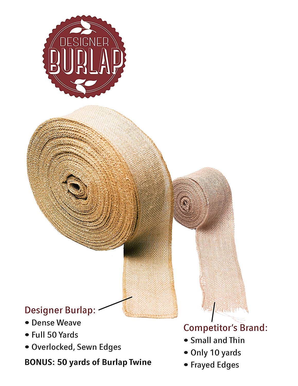 thin burlap ribbon