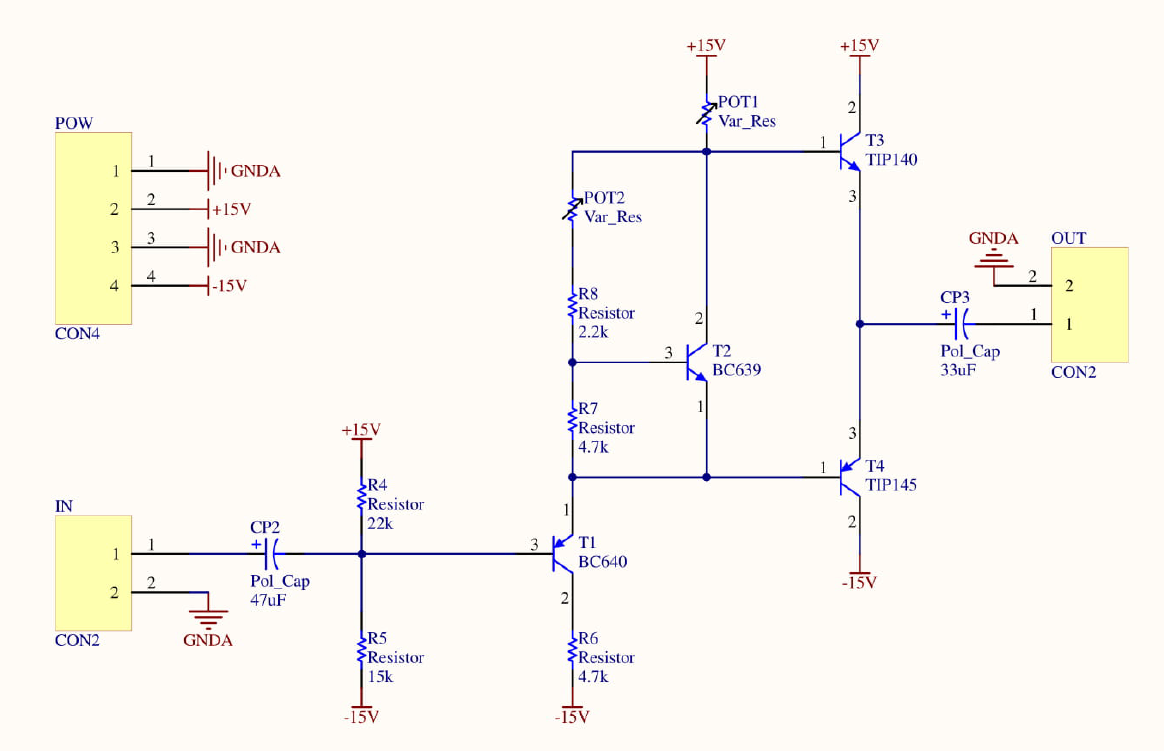 Audio Amplifier from Discrete Electronic Components Overview