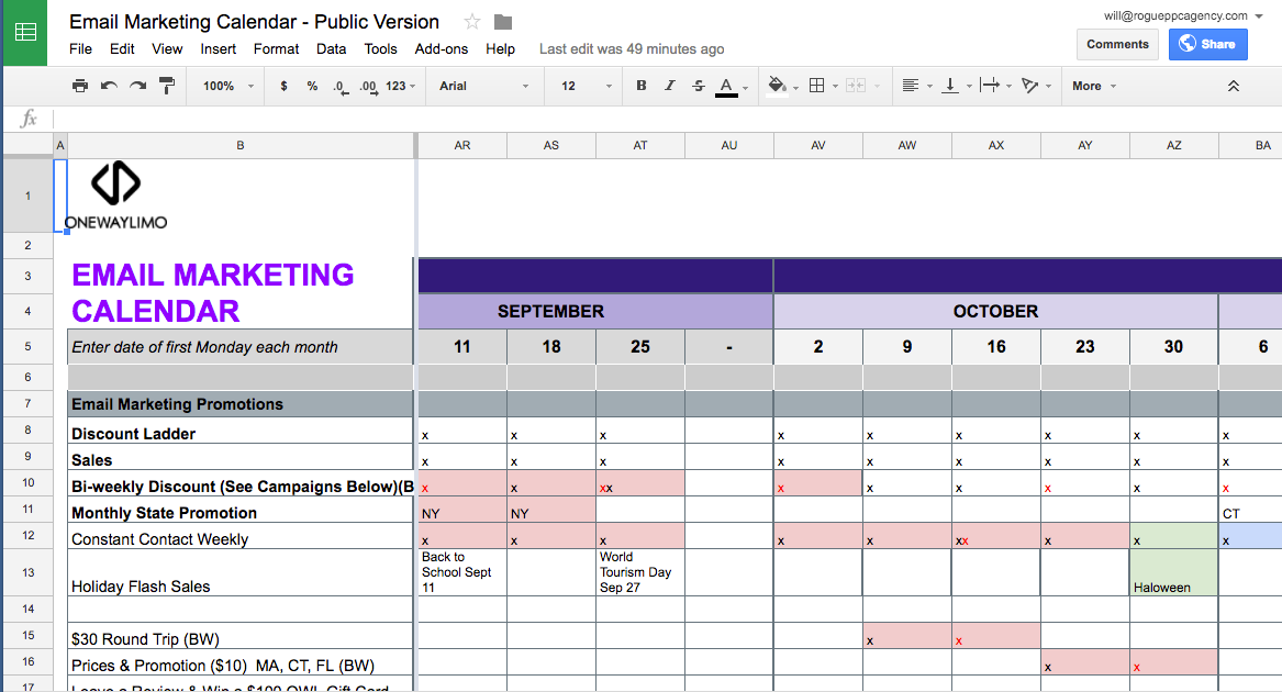 Email Marketing Schedule Template Best Template Ideas