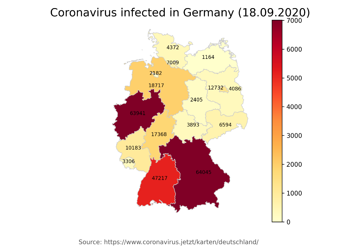 How To Realize Geo Visualization With Python During Corona Pandemic By Yefeng Xia Towards Data Science