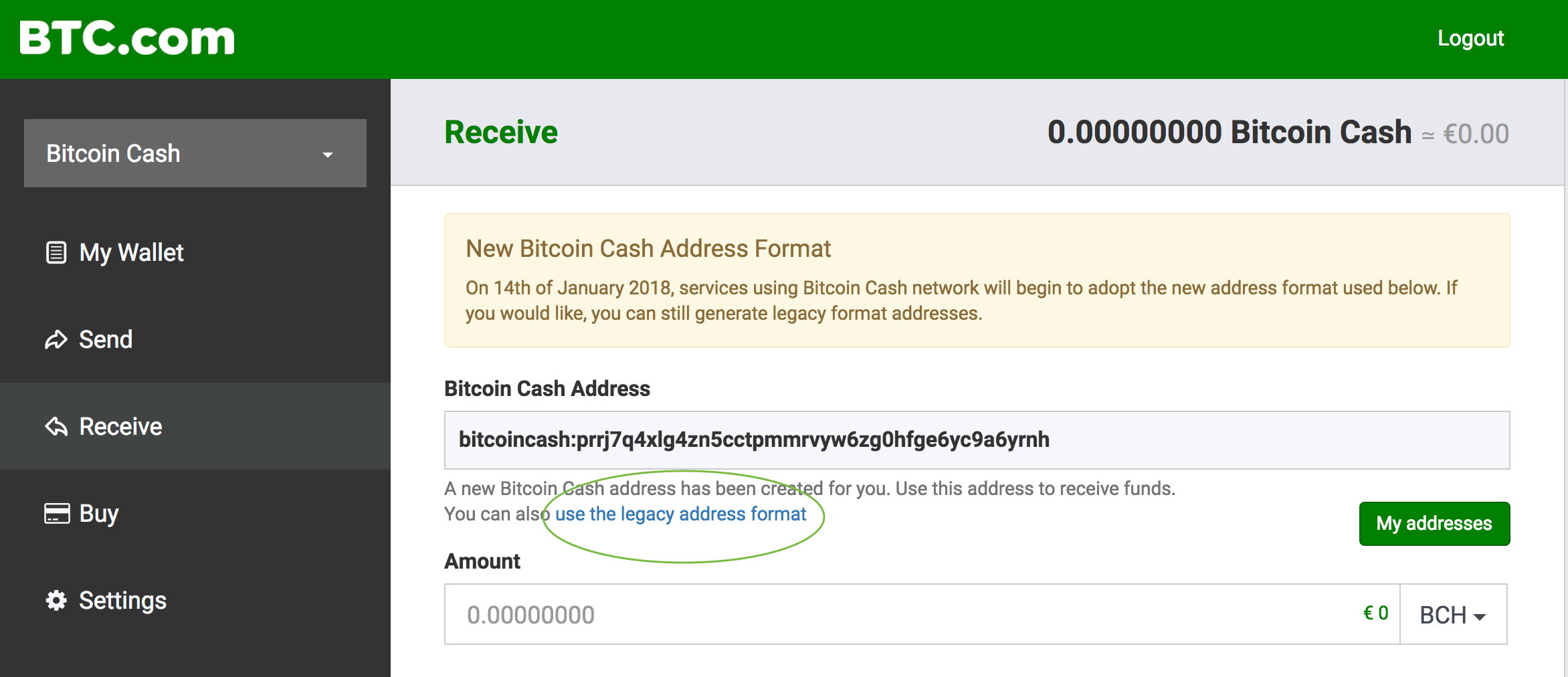 how to send bitcoin cash