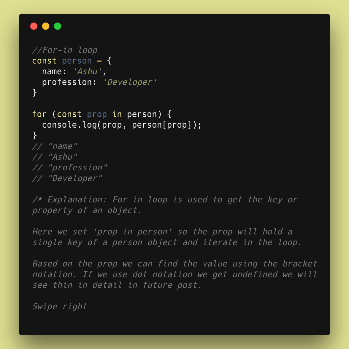 For in For of loops in Javascript | by Ashu.js | Medium