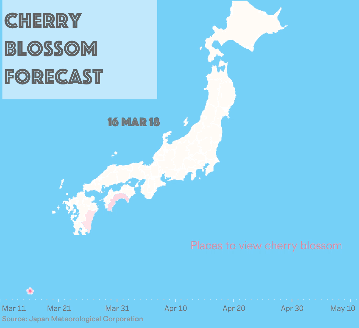 Mapping Cherry Blossom Today I Did A Simple Animated Map To By Hannah Yan Han Medium