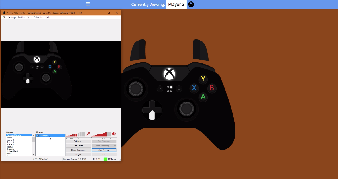 How to setup gamepad viewer
