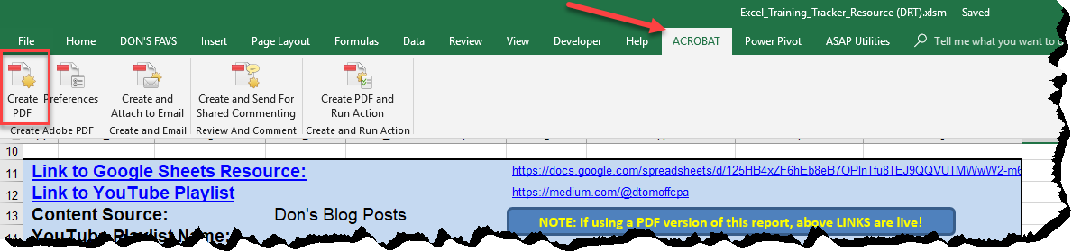 Ms Excel How To Make Hyperlinks Stick When Converted To Pdf By Don Tomoff Let S Excel Medium