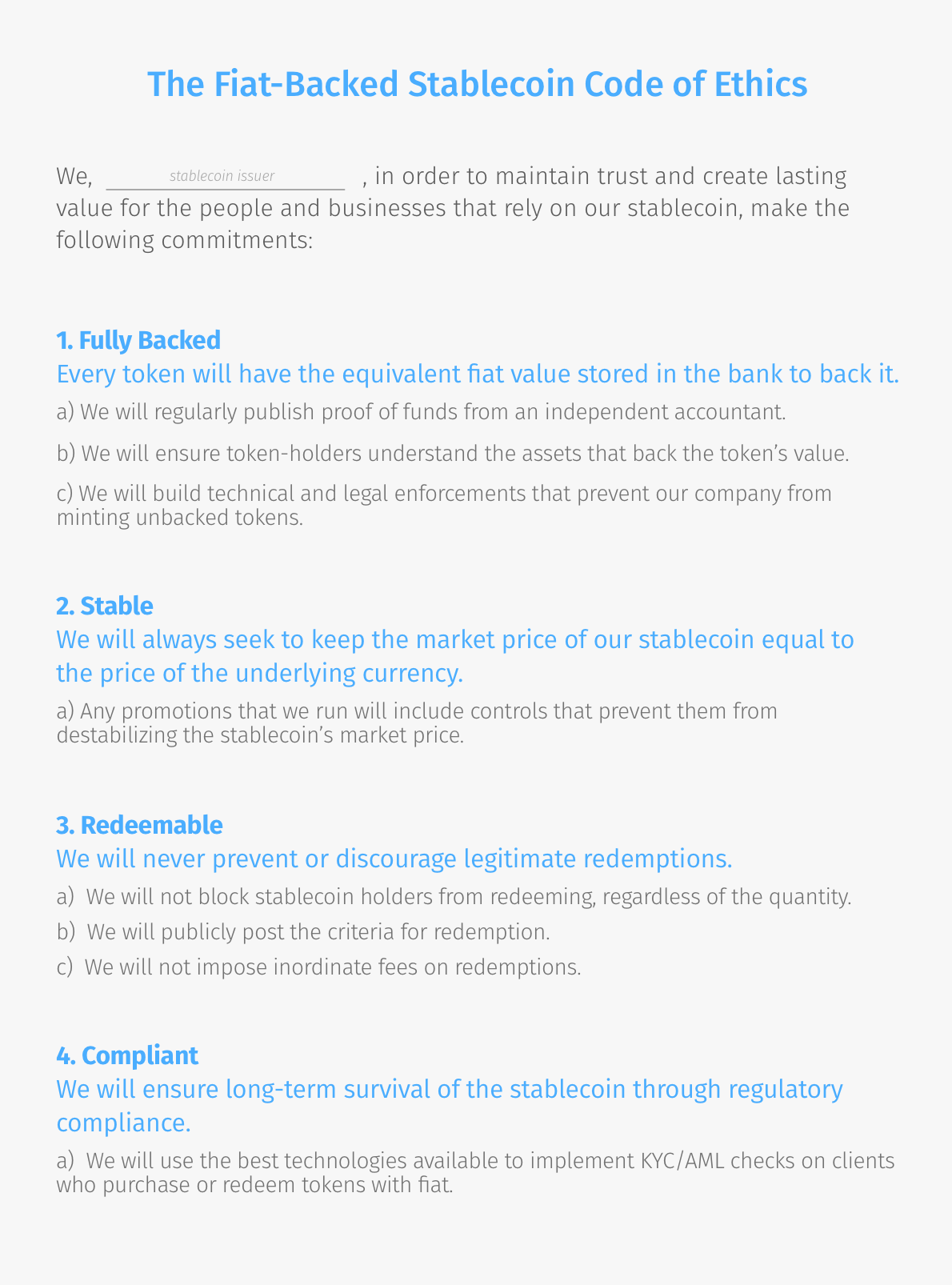 The Stablecoin Code Of Ethics What Are The Core Principles A By Trusttoken Truefi