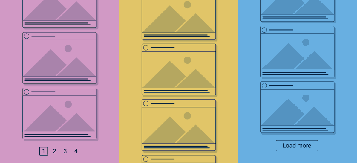 Ui Cheat Sheet Pagination Infinite Scroll And The Load More Button By Tess Gadd Ux Collective