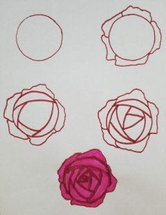 How to Draw rose flowers