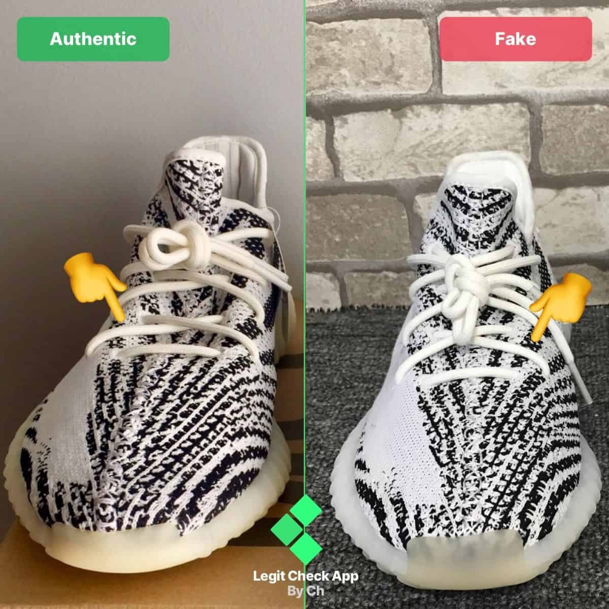 yeezy zebra real fake