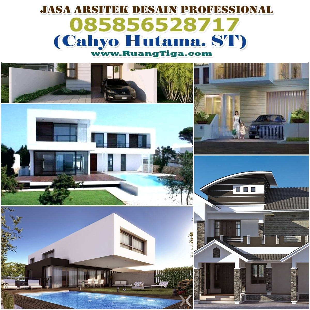 085856528717 Jasa Model Rumah Minimalis 2 Lantai Tampak Depan