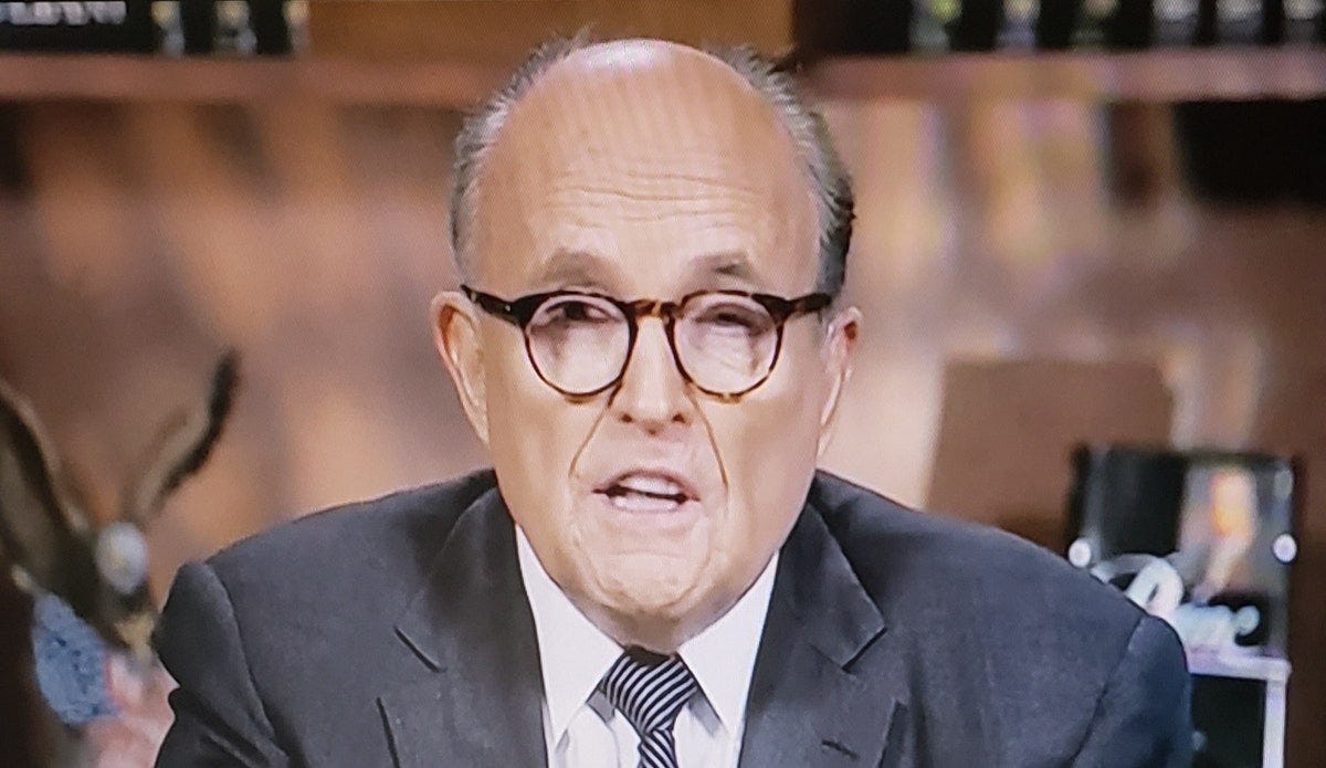 Rudy Giuliani speaking in an interview on Fox News.