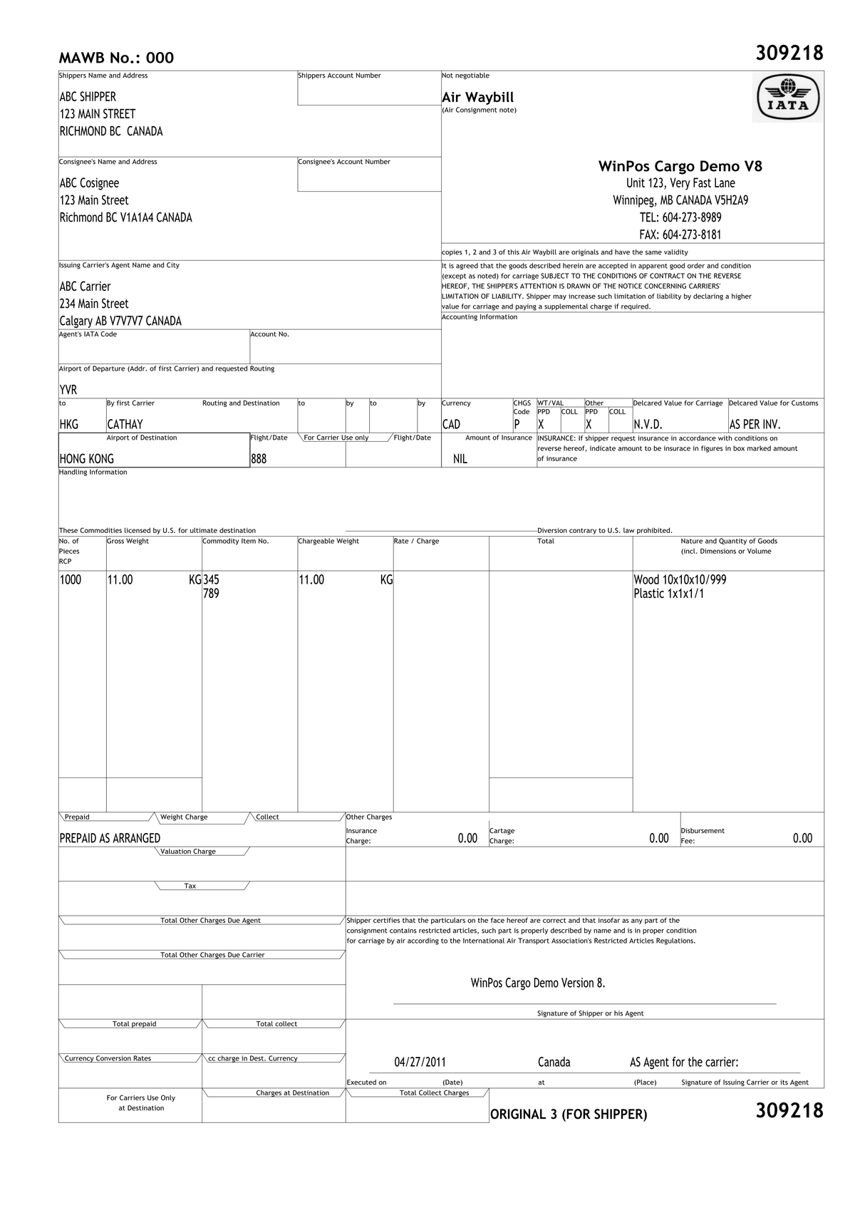The Airway bill issue. Airway bill is issued by air carrier of… by