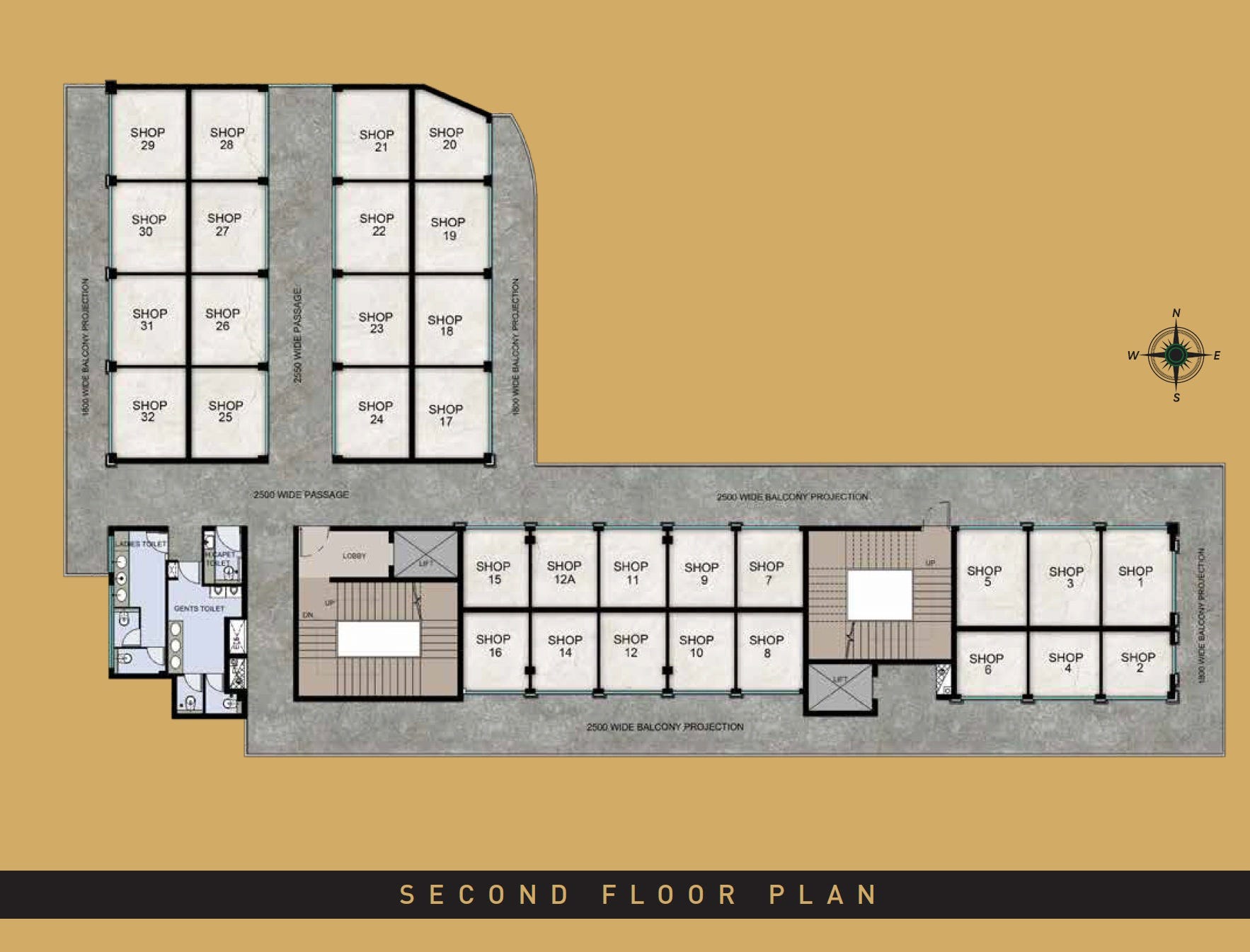 second floor plan for Signature Premium Galleria sector 63a Gurgaon