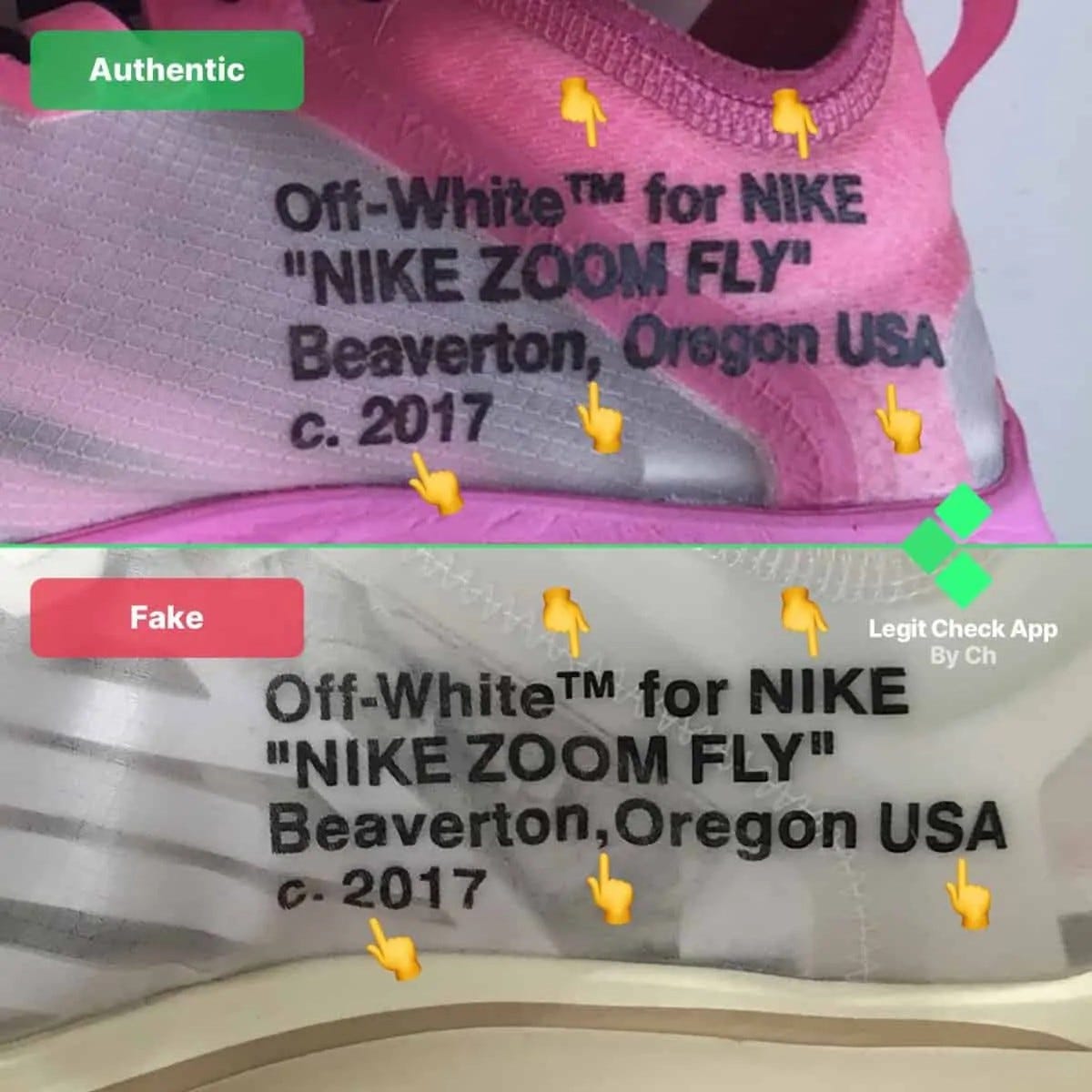 Spot Fake Off-White Nike Zoom Fly 