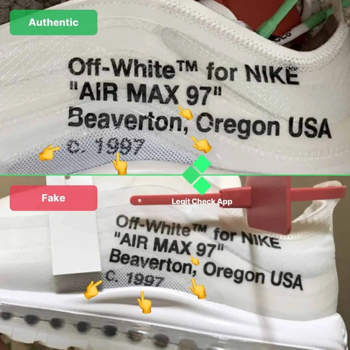 nike air max 97 off white legit check
