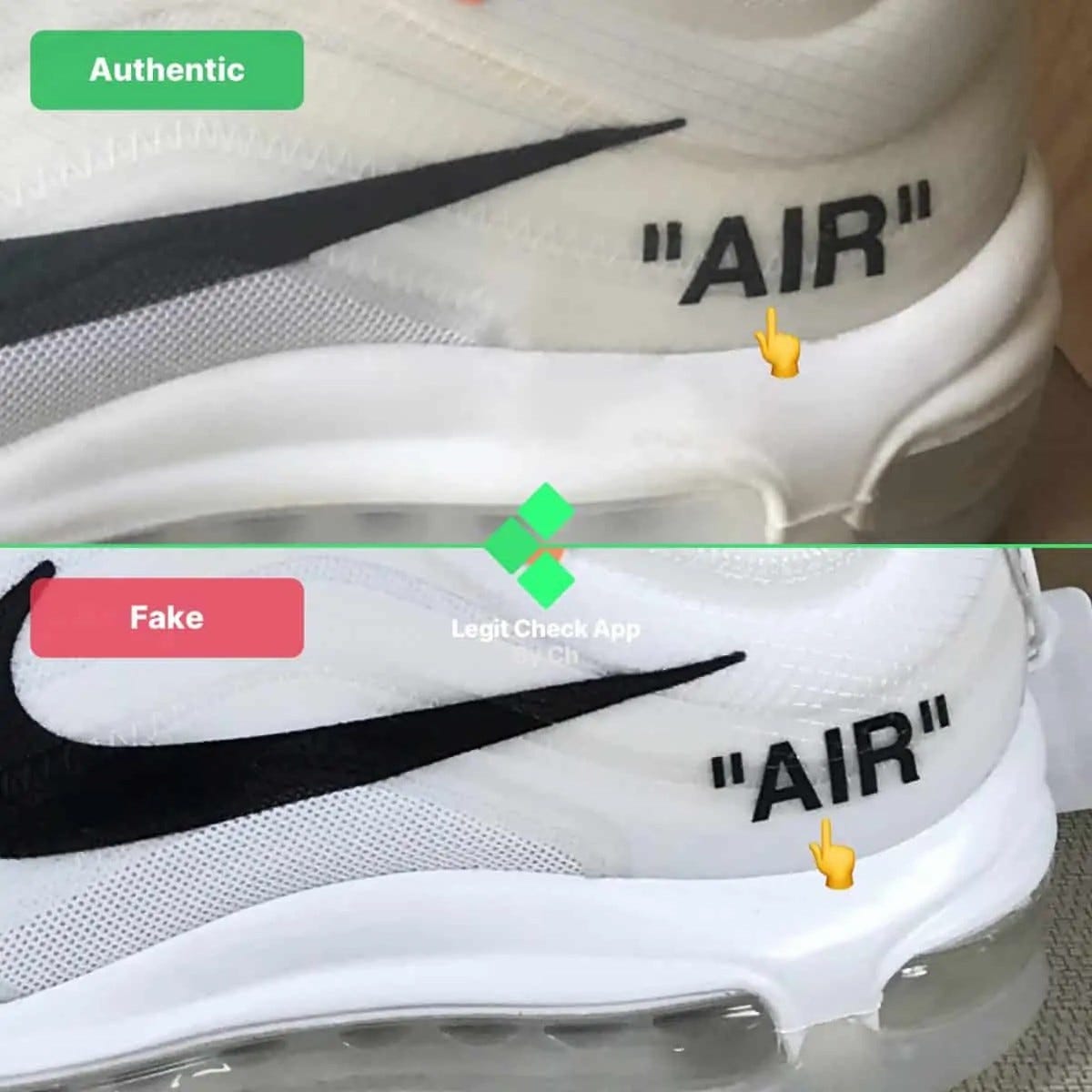 nike off white air max 97 menta legit check