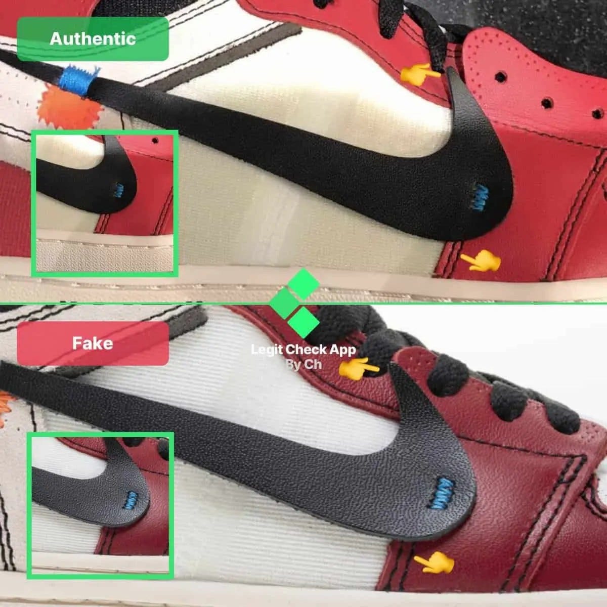 fake vs real off white jordan 1