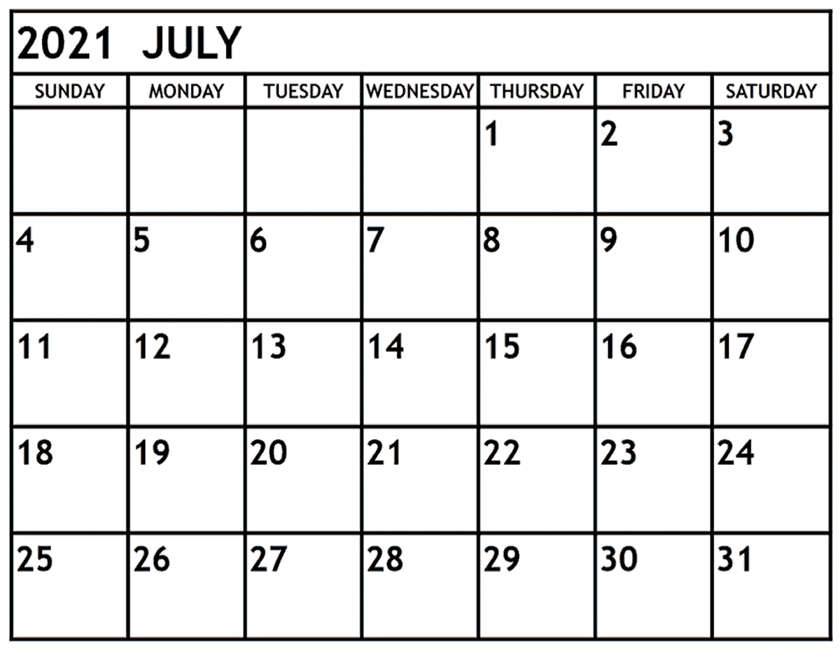July Free Printable Calendar / Free Printable 2020 calendar for kids