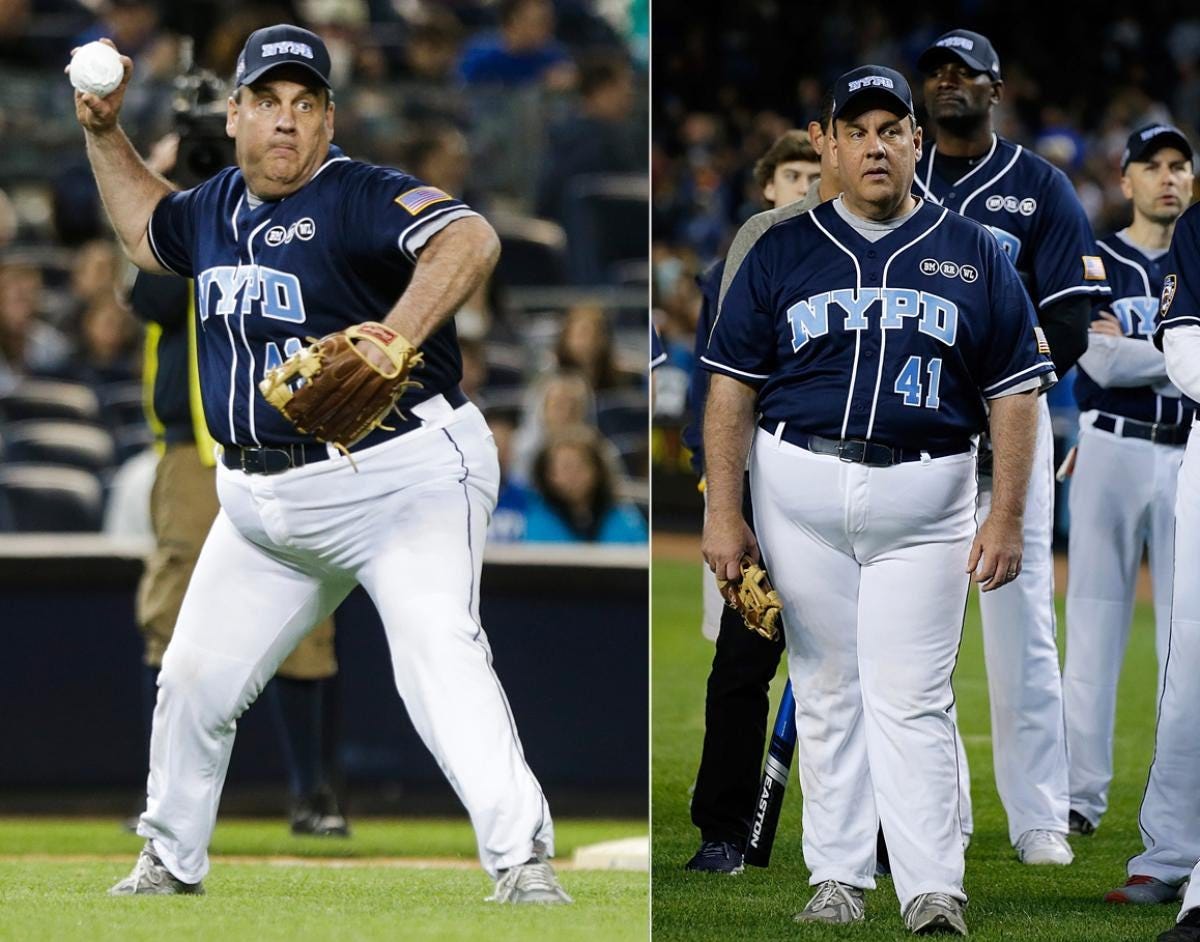 chris christie in a baseball uniform