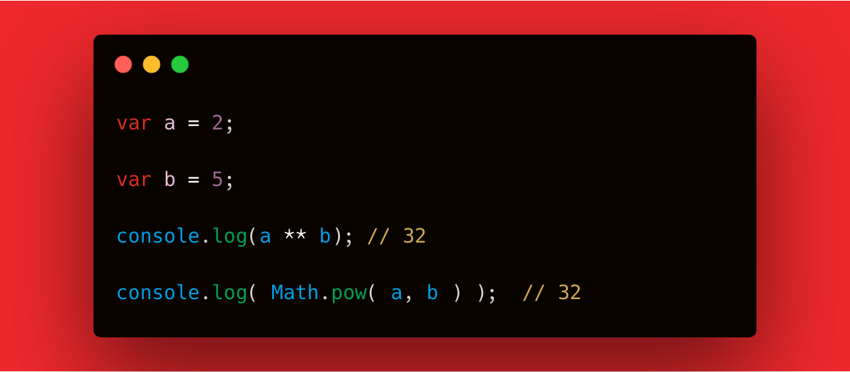 Exponentiation ** (power) operator in Javascript - Level Up Coding