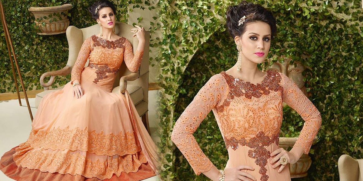 Look Absolutely Lavishing With Party Wear Anarkali Designer Dresses By Like A Diva Medium