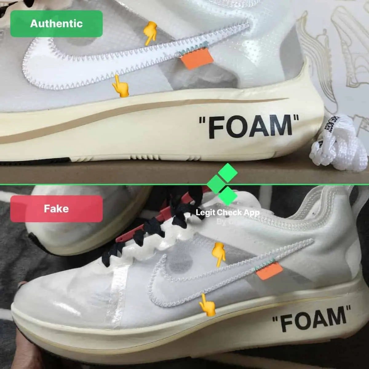 Spot Fake Off-White Nike Zoom Fly 