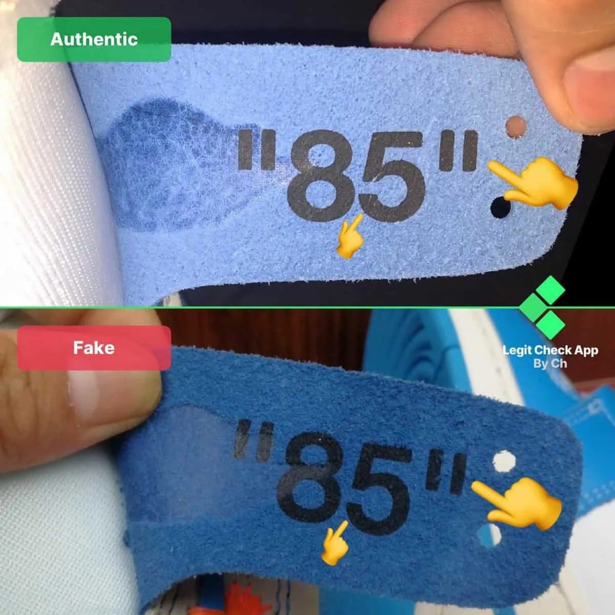 real vs fake unc off white