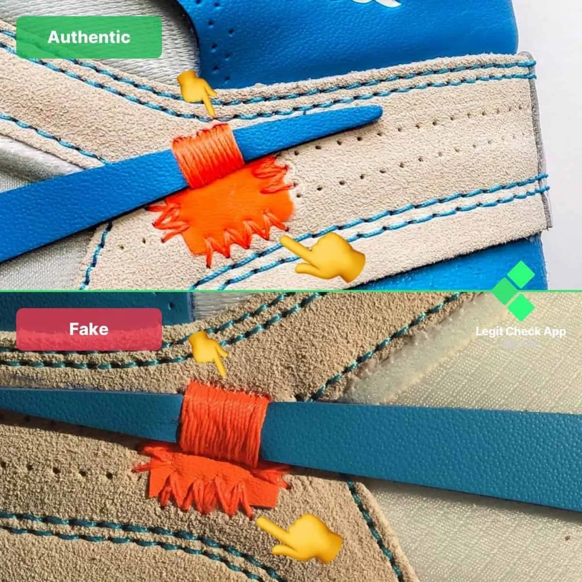 jordan 1 off white unc real vs fake