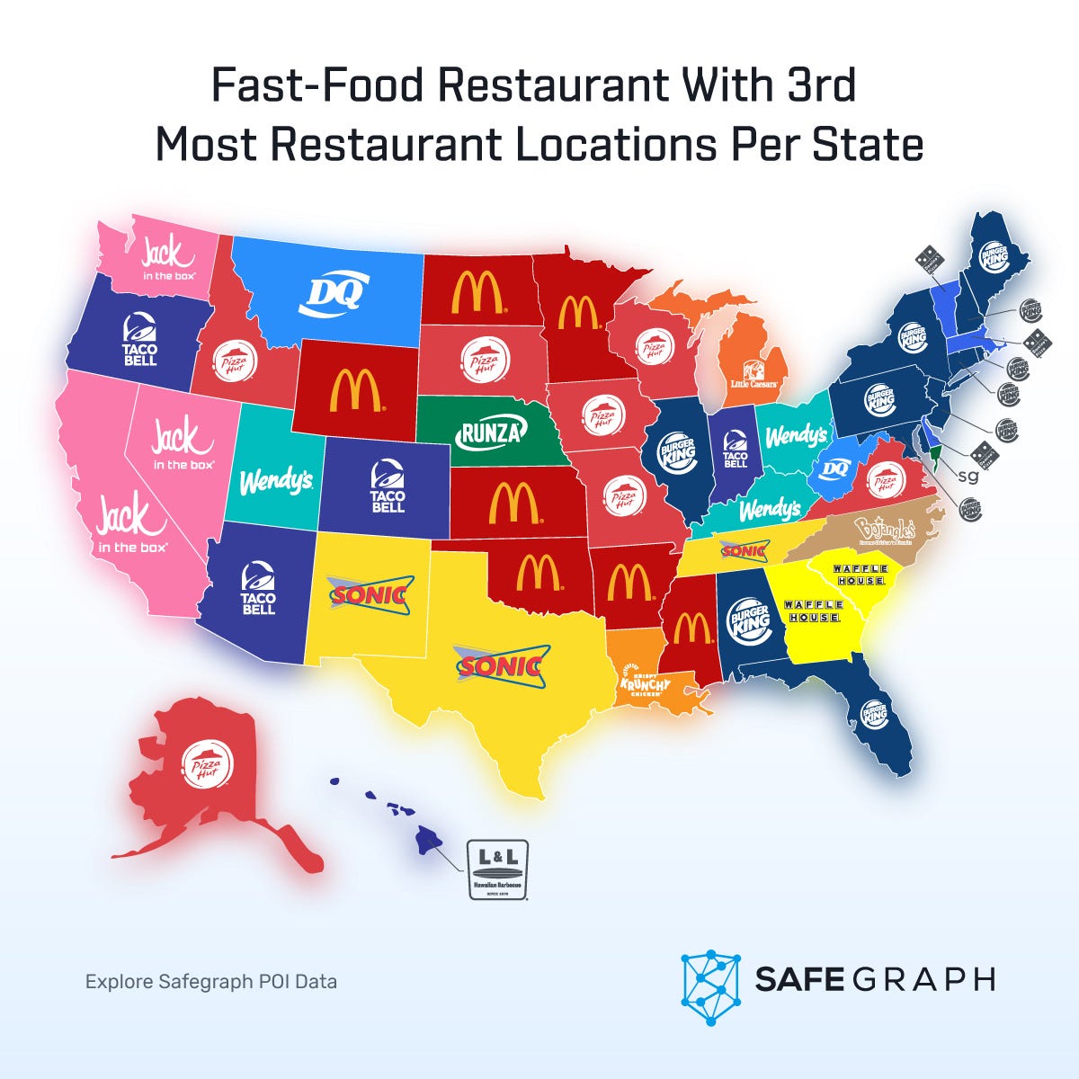 Fast Food Chains With The Most Locations Per State 2 Most Popular 