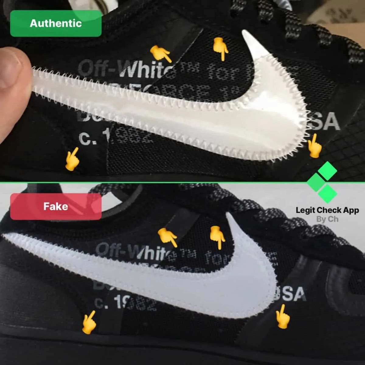 real vs fake off white air force 1