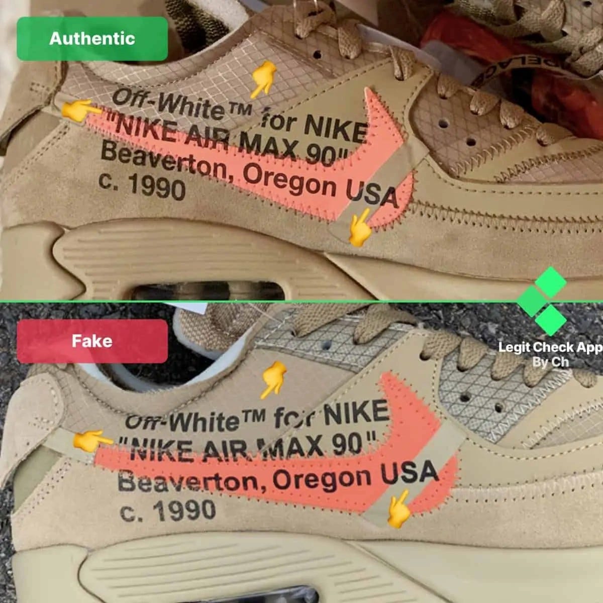 air max 90 off white fake vs real