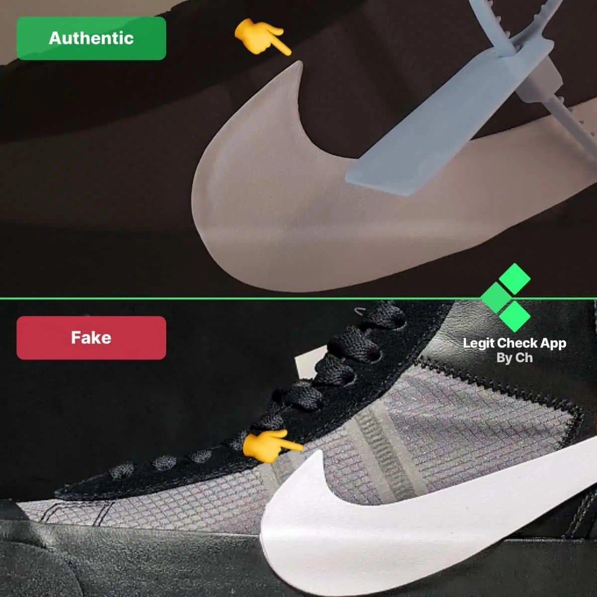 Fake Vs Real Off White Nike Blazer Mid Grim Reaper Black Guide By Legit Check By Ch Medium