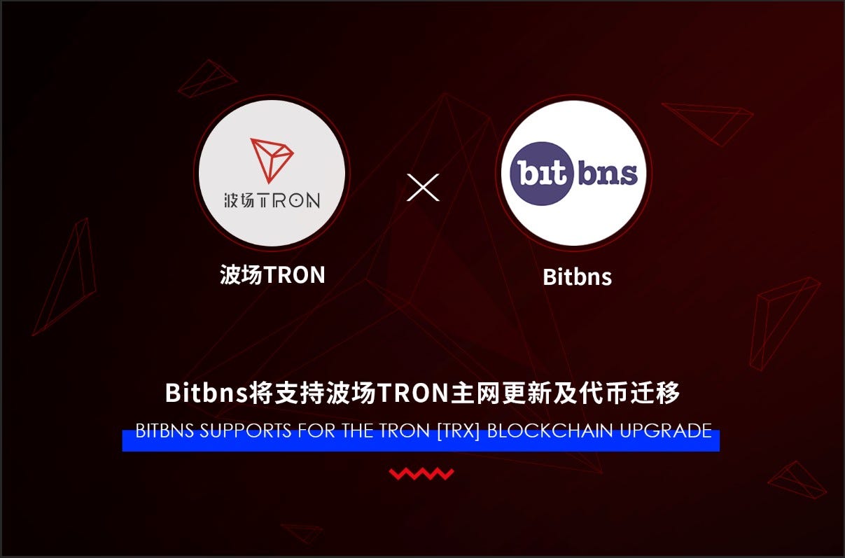 Bitbns will support TRON blockchain upgrade and token ...