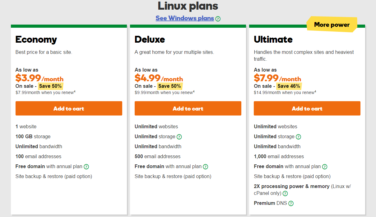Bluehost Vs Godaddy Shared Hosting Plans Comparison Images, Photos, Reviews