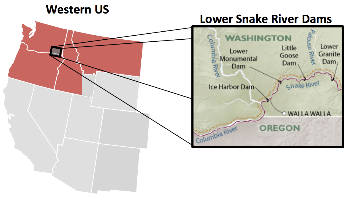 Snake River Dams Map
