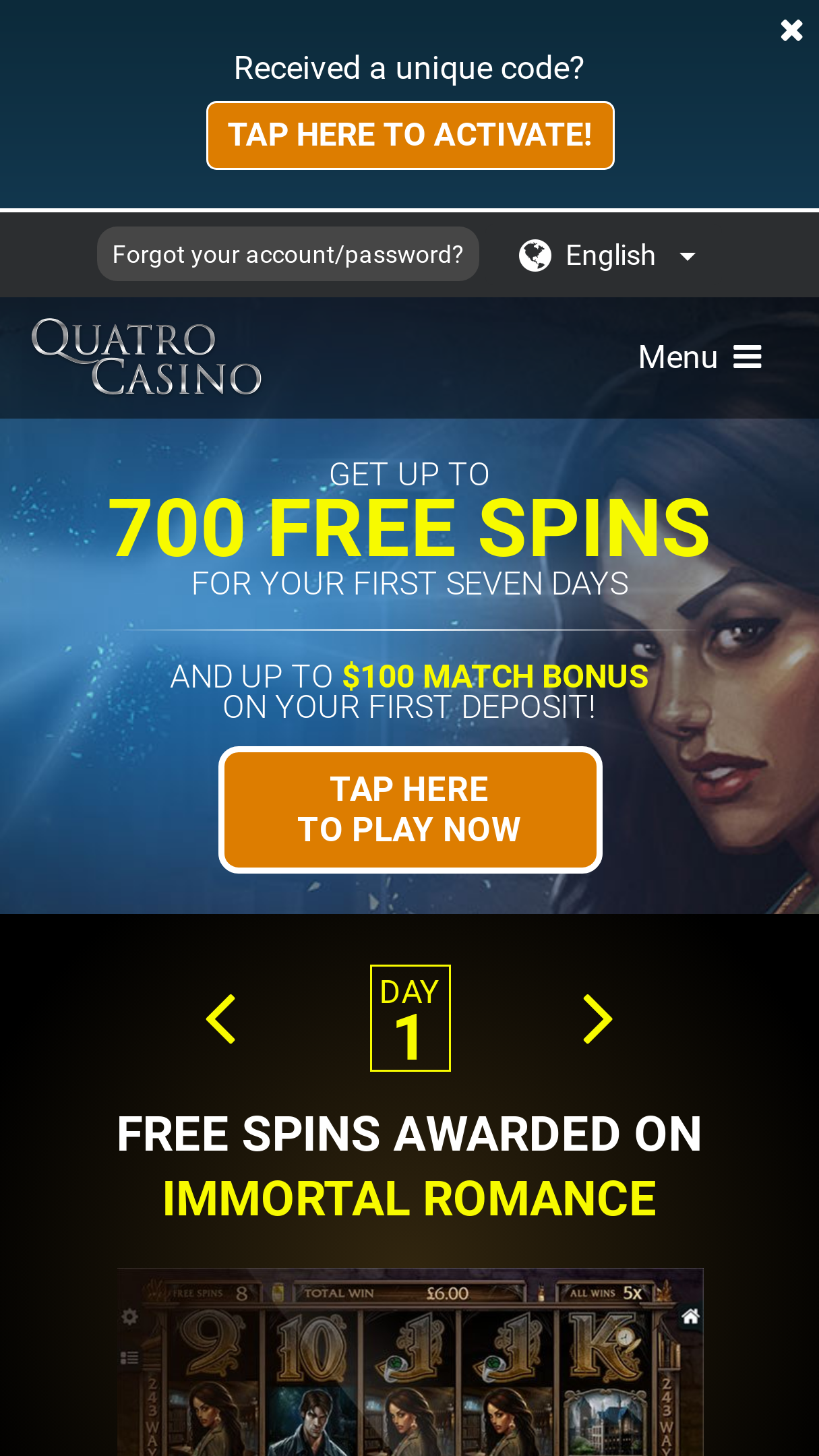 Www quatro casino con spins bonus
