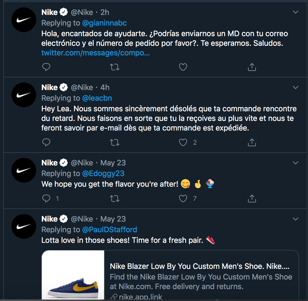 nike store twitter link