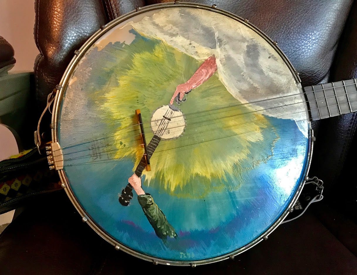 Dad’s banjo.