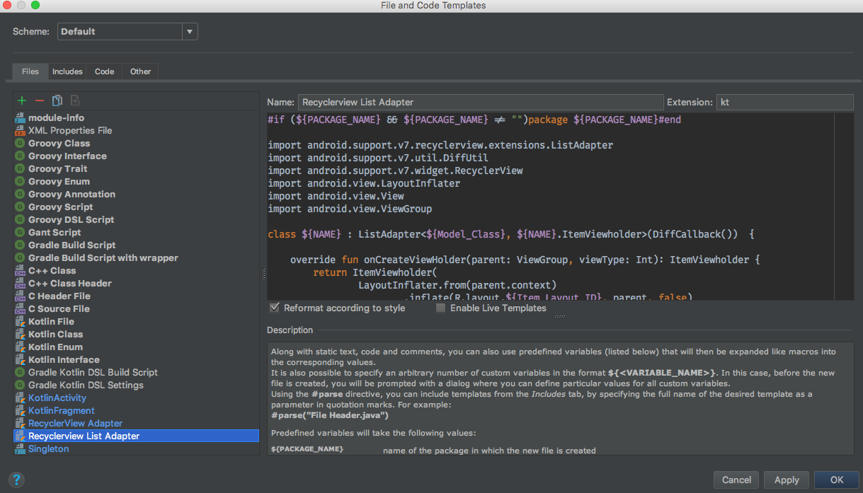 RecylerView List Adapter Template in Kotlin by Arif Khan AndroidPub