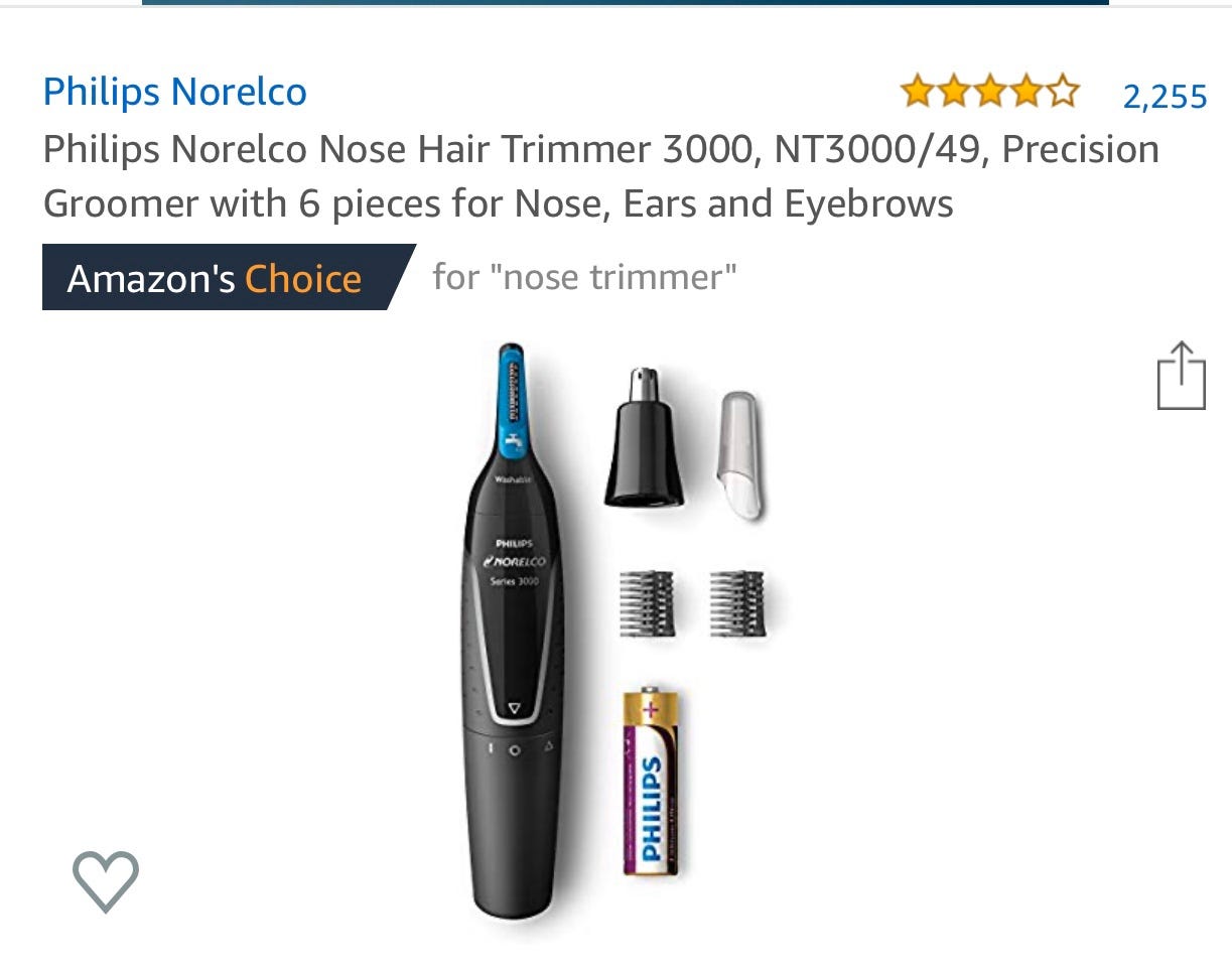 philips norelco 3000 nose hair trimmer