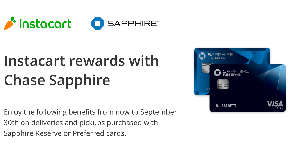 Instacart Teams Up with Chase Sapphire® to Bring New Offers to Cardmembers Shopping Online for ...