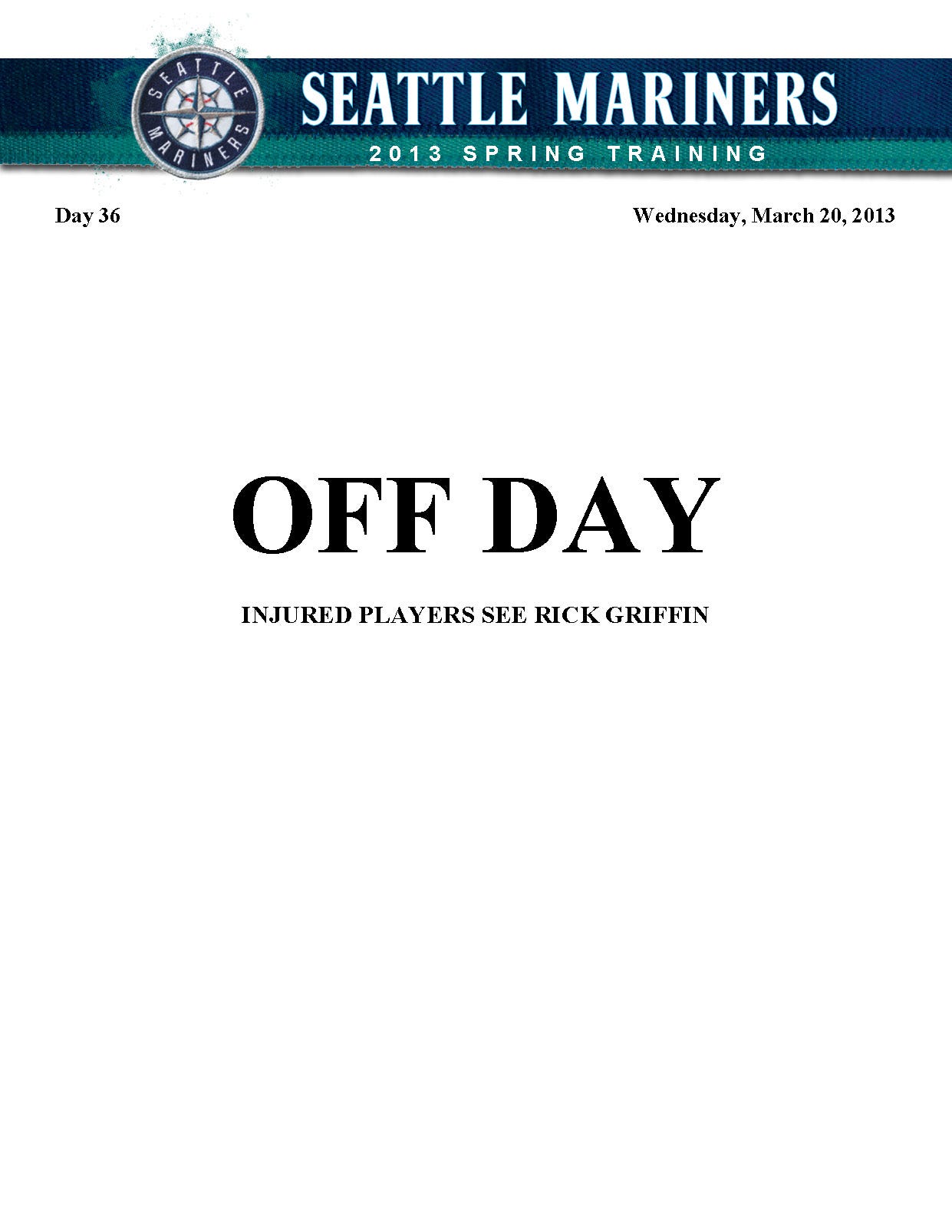 Mariners Spring Training Update Day 36 By Marinerspr From The Corner Of Edgar Dave