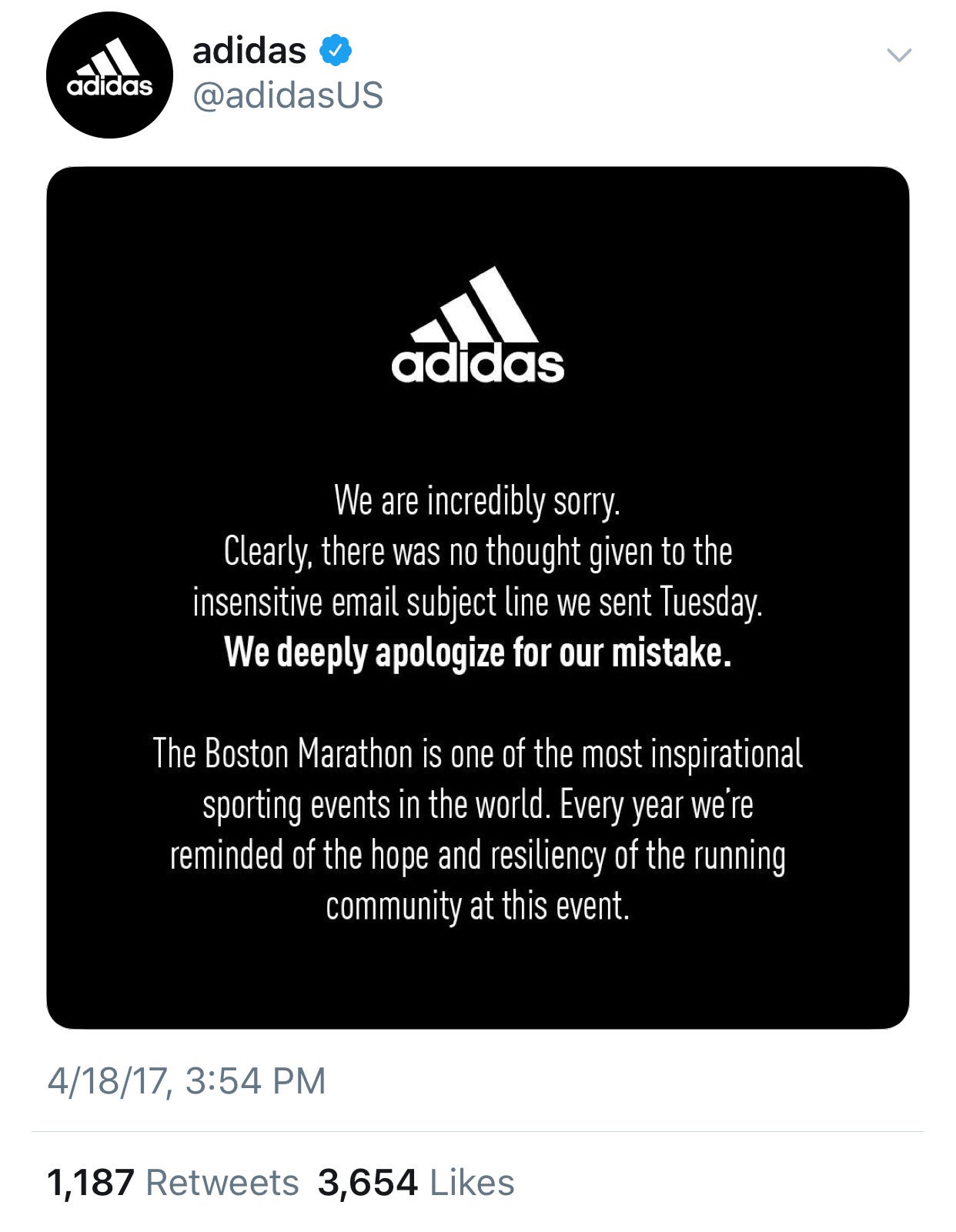 Adidas' Boston Marathon Congratulatory 