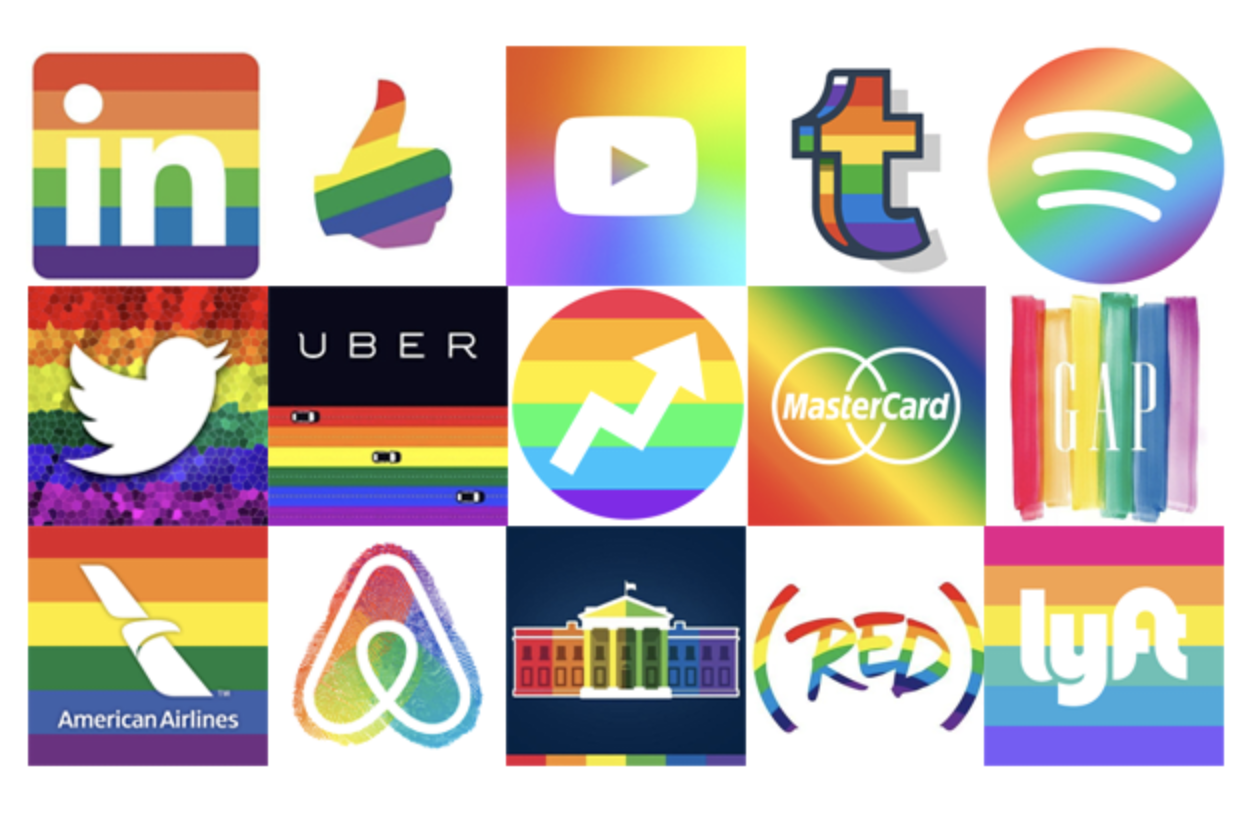 Examples of corporate pride logos.