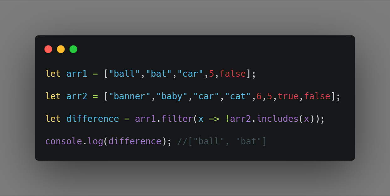 Intersection, Union and Difference of Arrays in JavaScript EcmaScrip 7